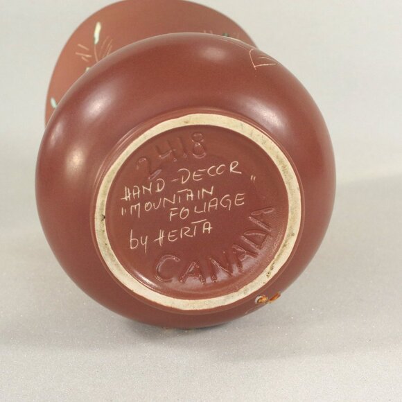 Herta Gertz B.C. Ceramics "Mountain Foliage" 7" Vase, Midcentury Vase Scraffito - Picture 7 of 7